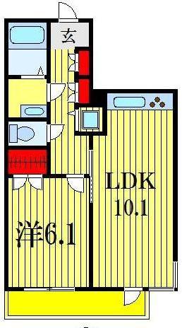 パークアクシス西船橋本郷町(1LDK/2階)の間取り写真