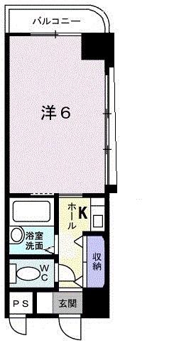 フォルティナドムス(1K/4階)の間取り写真