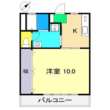 アバイド(1K/3階)の間取り写真