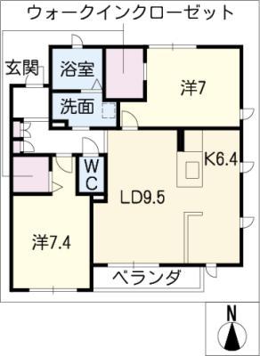 THE LIVING(2LDK/3階)の間取り写真