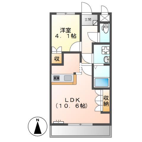 オリエンタルハイツ(1LDK/1階)の間取り写真