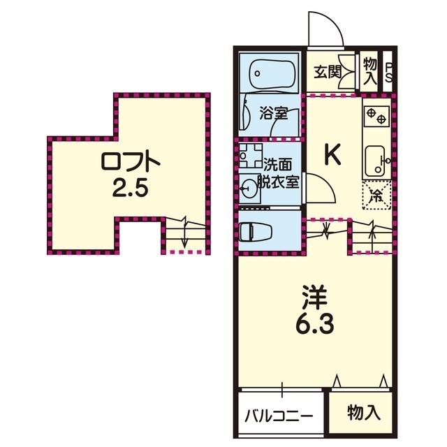 ステラ横手(1K/1階)の間取り写真