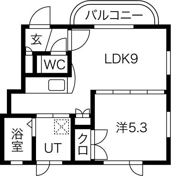 プリンス303(1DK/3階)の間取り写真