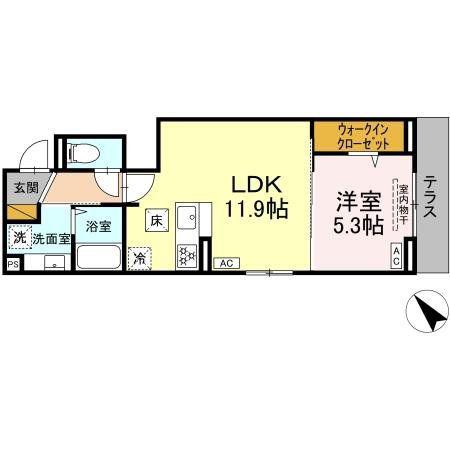 D-SOLACE幕張本郷2丁目(1LDK/3階)の間取り写真