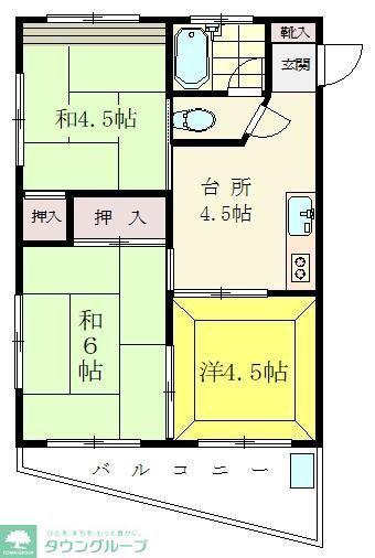 ハイム田代(3K/2階)の間取り写真