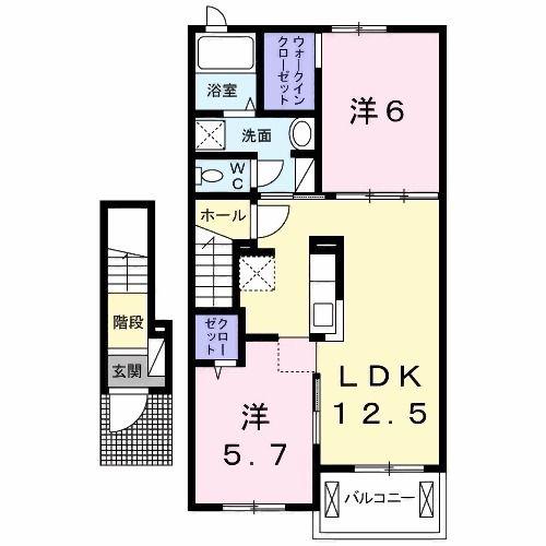 グランドール・T(2LDK/2階)の間取り写真