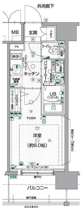 エスリード本町靭公園レジデンス(1K/4階)の間取り写真