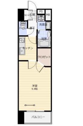 アークデュオ仙台苦竹(1K/12階)の間取り写真