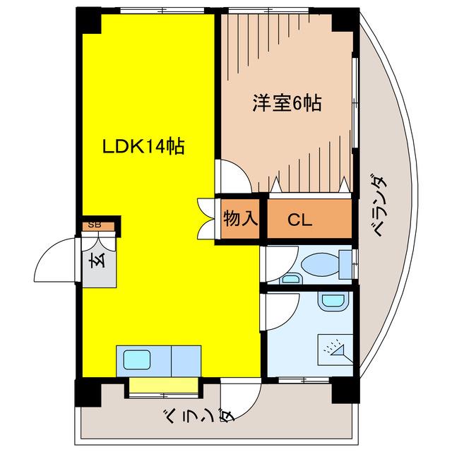 勇設計ビル(2DK/5階)の間取り写真