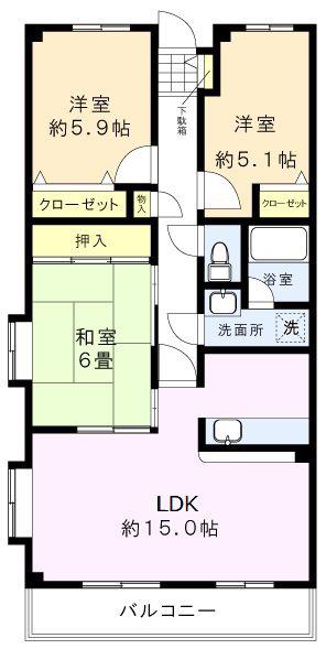 パークコート(3LDK/4階)の間取り写真