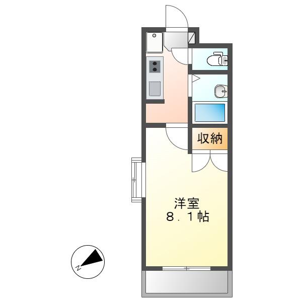 シティライフ田代(1K/3階)の間取り写真