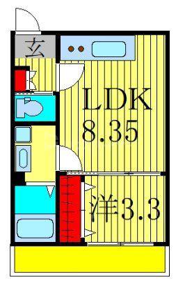 AJ南柏サウス I(1LDK/1階)の間取り写真