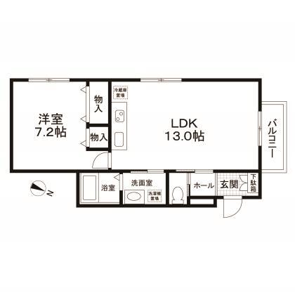 メゾンヤード(1LDK/2階)の間取り写真