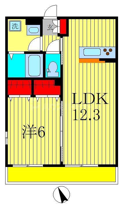リブリ・セレシア(1LDK/2階)の間取り写真