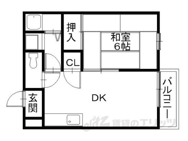 サンヴィレッジM(1DK/2階)の間取り写真