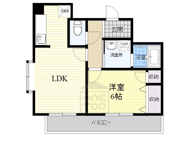 サウスコートアイ(1LDK/3階)の間取り写真