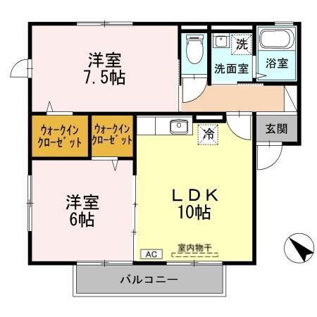 エーリNAKANO(2LDK/2階)の間取り写真