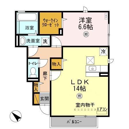 ラヴェスト・コート(1LDK/1階)の間取り写真