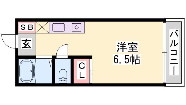 リアンジュ宇佐崎(ワンルーム/1階)の間取り写真