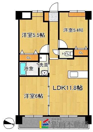 カサ・デル・レストI(3LDK/3階)の間取り写真