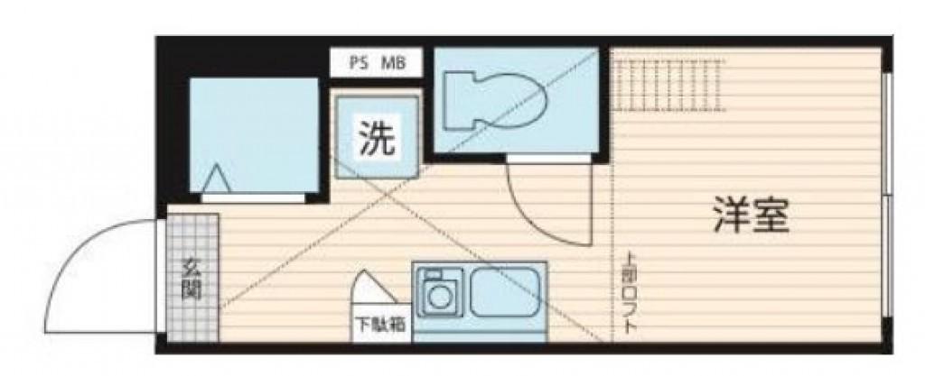 COCOON中目黒(ワンルーム/2階)の間取り写真