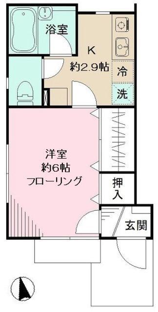 ハイハウス(1K/1階)の間取り写真