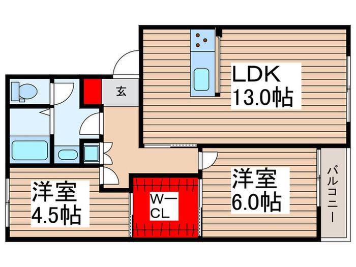 グロースボーネンA(2LDK/1階)の間取り写真