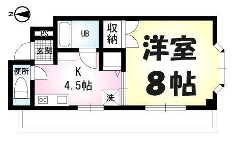 アルテール(1K/2階)の間取り写真