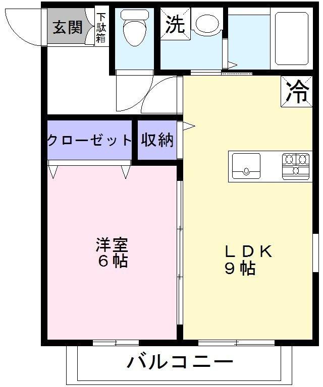 COSMOS(1LDK/3階)の間取り写真