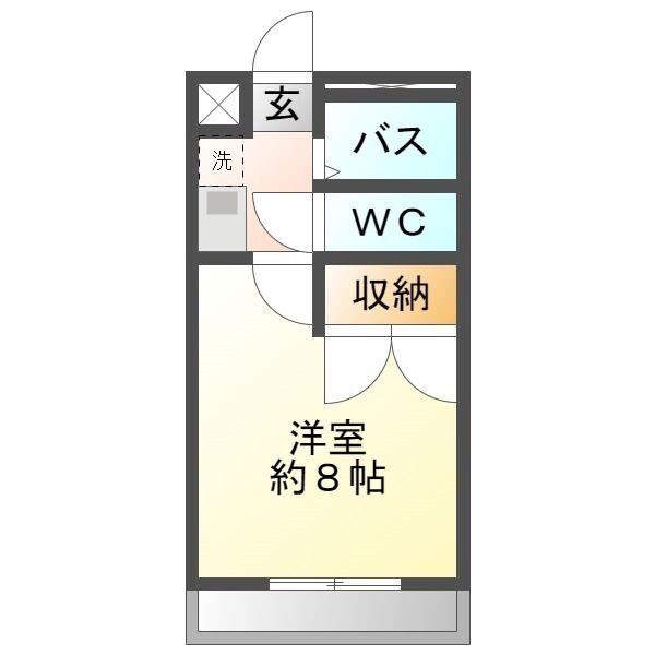リバーライズI(1K/1階)の間取り写真