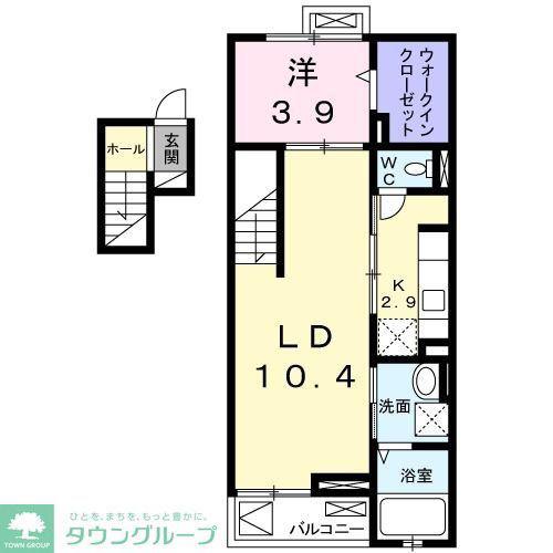 グランパルス(1LDK/4階)の間取り写真