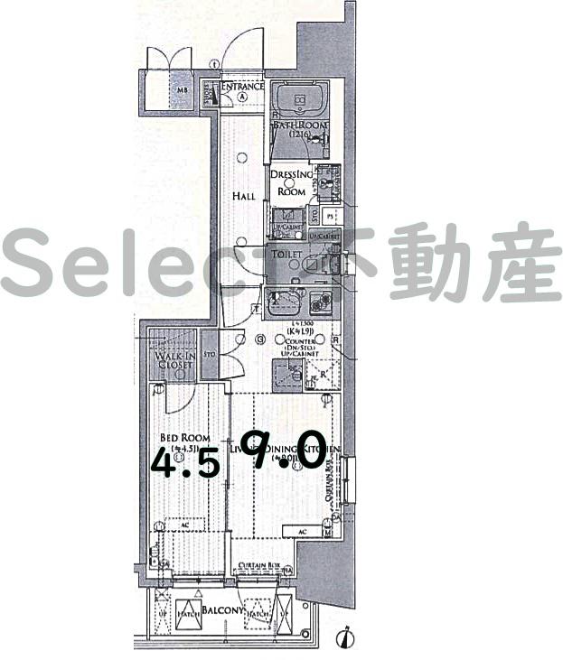 エステムプラザ名古屋丸の内(1LDK/14階)の間取り写真