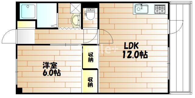 清幸マンション幸町(1LDK/5階)の間取り写真