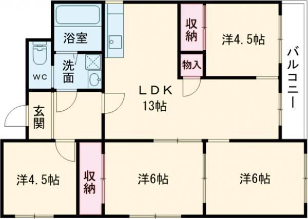 ルークレジデンス姫路I(4LDK/5階)の間取り写真