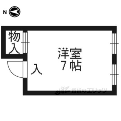 クロスポイント西大路御池(ワンルーム/2階)の間取り写真