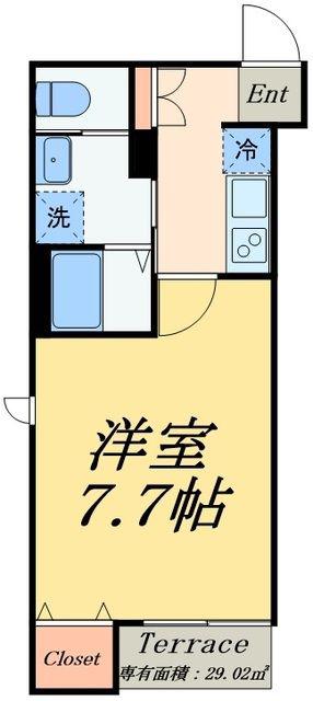 TABATA APARTMENT(1K/1階)の間取り写真