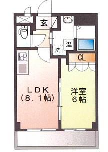 メッツガー 202(1LDK/2階)の間取り写真