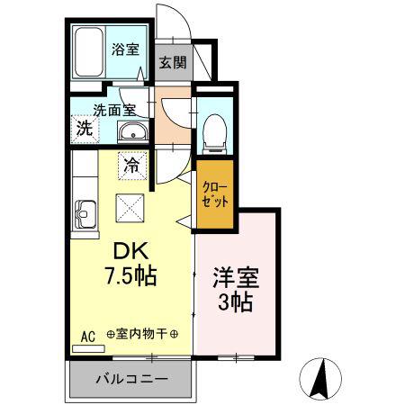 D-ROOM I(1DK/1階)の間取り写真