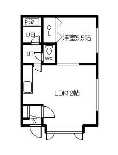 イーストHILL(1LDK/1階)の間取り写真