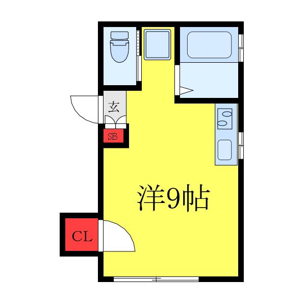 キューブ千駄木(ワンルーム/2階)の間取り写真