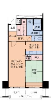 キャナルタウンウエスト 5号棟(1LDK/10階)の間取り写真