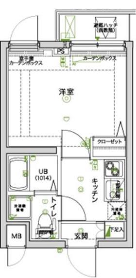 エスペルーモ上池台(1K/1階)の間取り写真