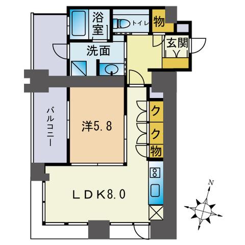 CAITAC LIVINCOURT(1LDK/5階)の間取り写真