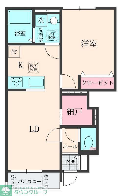 プール・トゥジュールII(1LDK/1階)の間取り写真