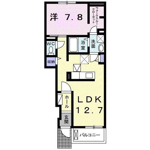 プランドールII(1LDK/1階)の間取り写真
