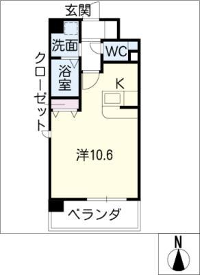 ジュネス瑞穂(ワンルーム/3階)の間取り写真