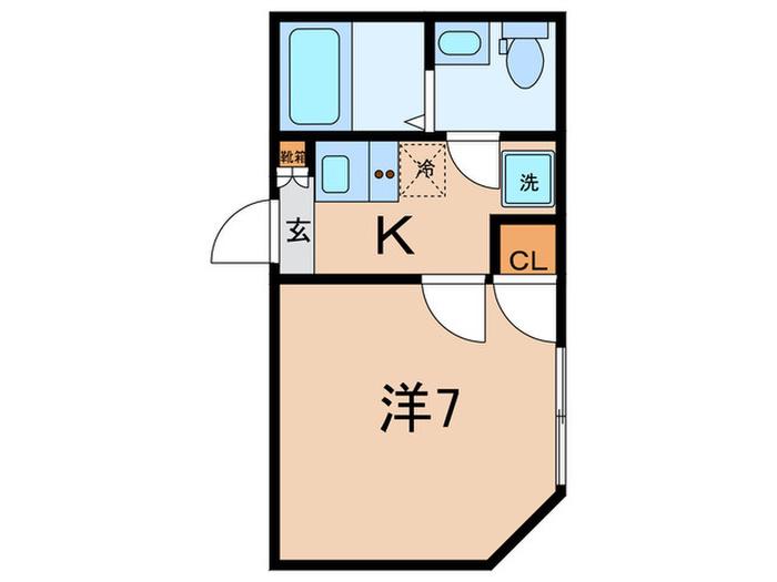 グランスクエア梶ケ谷(1K/1階)の間取り写真