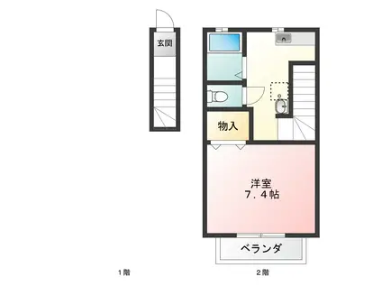 さくらま荘(1K/2階)の間取り写真