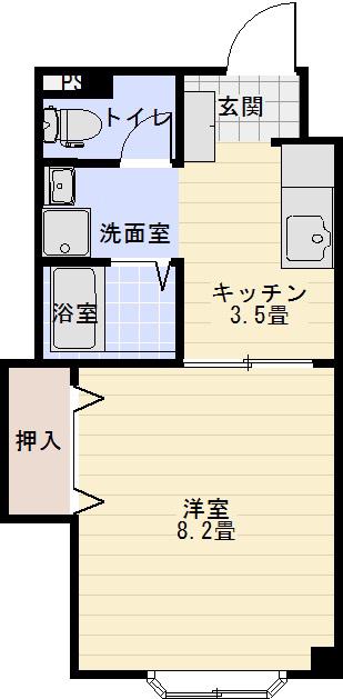 クレールヴァンテアン(1K/3階)の間取り写真