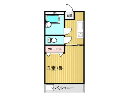 メープルハイム(1K/1階)の間取り写真